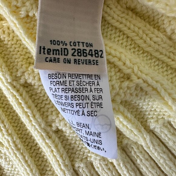 LL Bean Fisherman Cable Knit Sweater Small Yellow - Picture 8 of 8